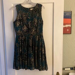 Green and Gold Party Dress